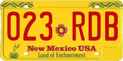 NM license plate 023RDB