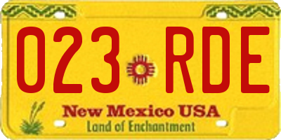 NM license plate 023RDE