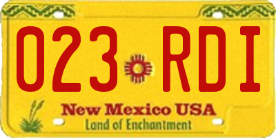 NM license plate 023RDI