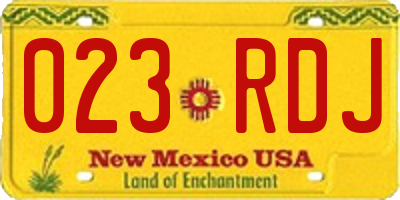 NM license plate 023RDJ