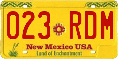 NM license plate 023RDM