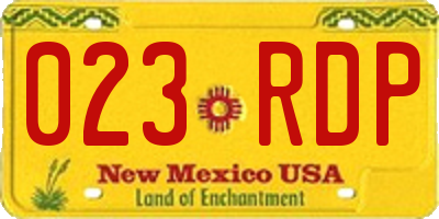 NM license plate 023RDP