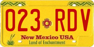 NM license plate 023RDV