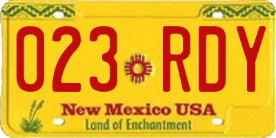 NM license plate 023RDY