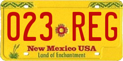 NM license plate 023REG
