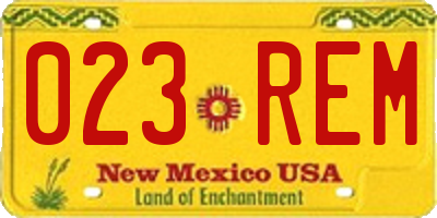NM license plate 023REM