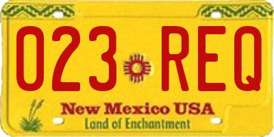NM license plate 023REQ