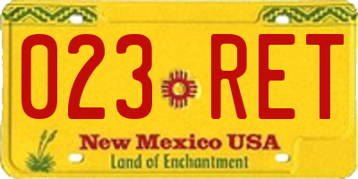 NM license plate 023RET