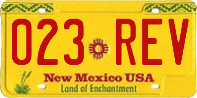 NM license plate 023REV