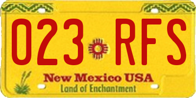 NM license plate 023RFS