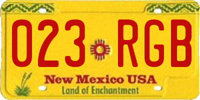 NM license plate 023RGB
