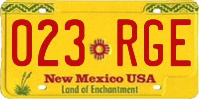 NM license plate 023RGE