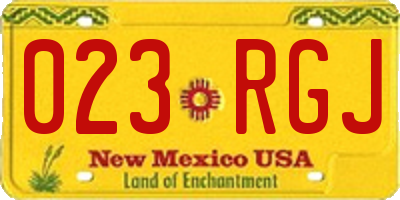 NM license plate 023RGJ