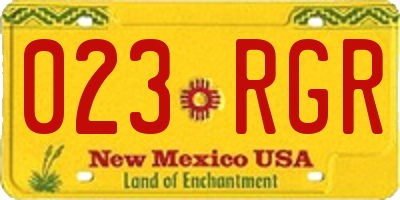NM license plate 023RGR