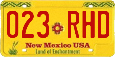 NM license plate 023RHD