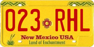 NM license plate 023RHL