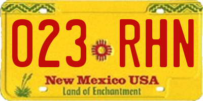 NM license plate 023RHN