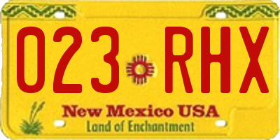 NM license plate 023RHX