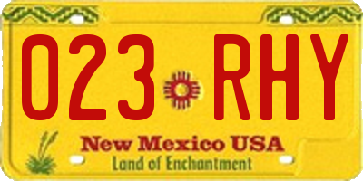 NM license plate 023RHY