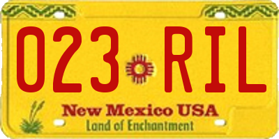 NM license plate 023RIL