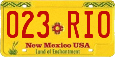 NM license plate 023RIO