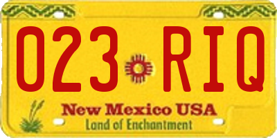 NM license plate 023RIQ