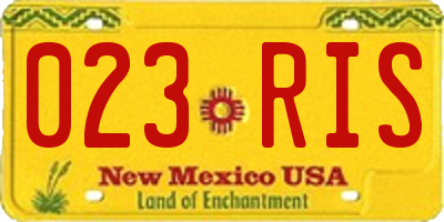 NM license plate 023RIS