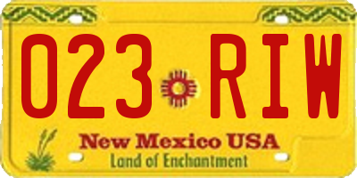 NM license plate 023RIW