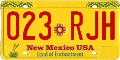 NM license plate 023RJH