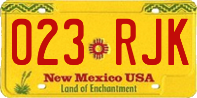 NM license plate 023RJK