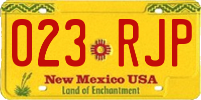 NM license plate 023RJP
