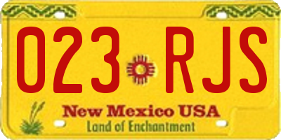 NM license plate 023RJS