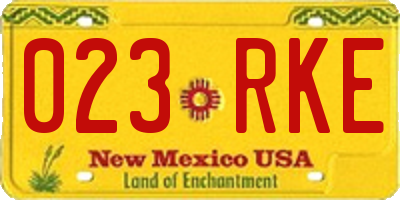 NM license plate 023RKE