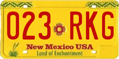 NM license plate 023RKG