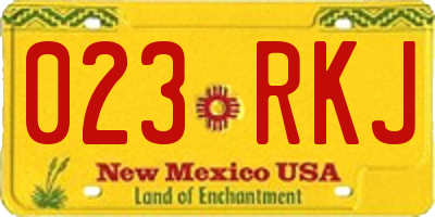 NM license plate 023RKJ