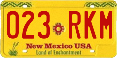 NM license plate 023RKM