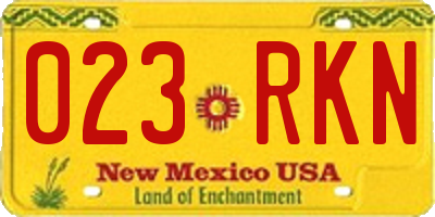 NM license plate 023RKN