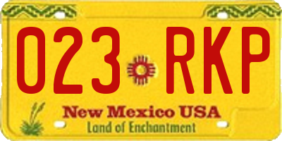 NM license plate 023RKP