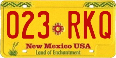 NM license plate 023RKQ