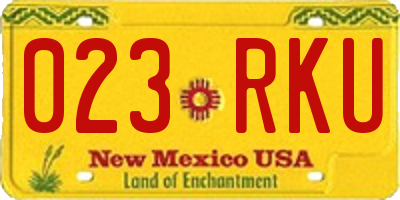 NM license plate 023RKU