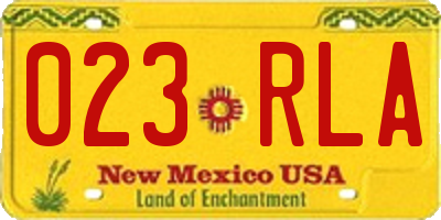 NM license plate 023RLA