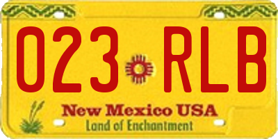 NM license plate 023RLB