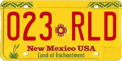 NM license plate 023RLD