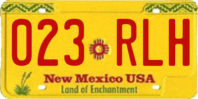 NM license plate 023RLH