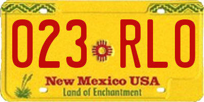 NM license plate 023RLO
