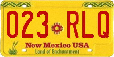 NM license plate 023RLQ