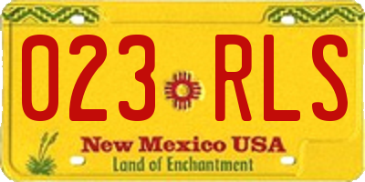 NM license plate 023RLS