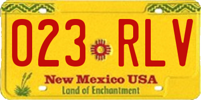NM license plate 023RLV