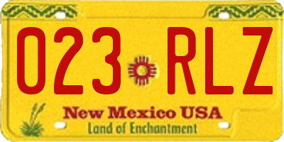 NM license plate 023RLZ