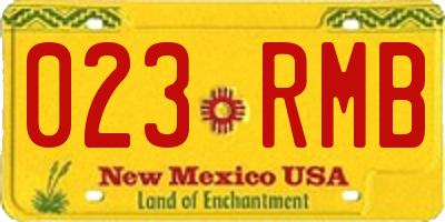 NM license plate 023RMB